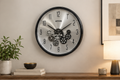 Silver & Black Metallic Dial Gear Wall Clock