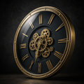 Exposed Gear Industrial Design Wall Clock