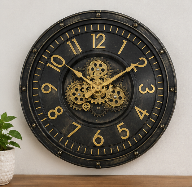 Arabic Numeral Skeleton Clock