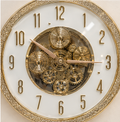 Luxury Gold White Dial with Glittering Gold Gear Wall Clock