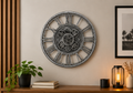 Antique Silver Skeleton Wall Clock